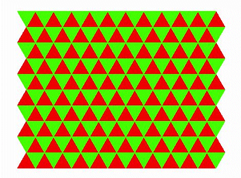 Ebener Schnitt durch Tetraeder- Oktaeder- Raumfüllung